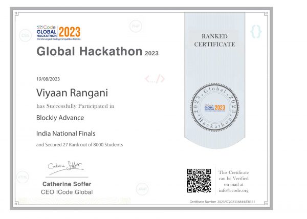 Viyaan’s Road to Glory: Heading to ICode Global Hackathon Global Finals ...